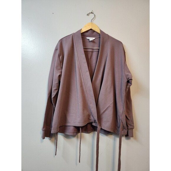 Athleta Women's Sz XL Retroterry Wrap Sweatshirt in Damask Mauve - Picture 2 of 5